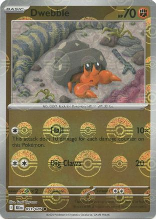 Dwebble (Poke Ball Pattern) - 051/086  - Holofoil SV Black Bolt - Common