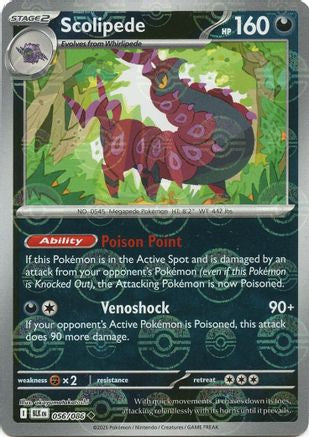 Scolipede (Poke Ball Pattern) - 056/086  - Holofoil SV Black Bolt - Uncommon