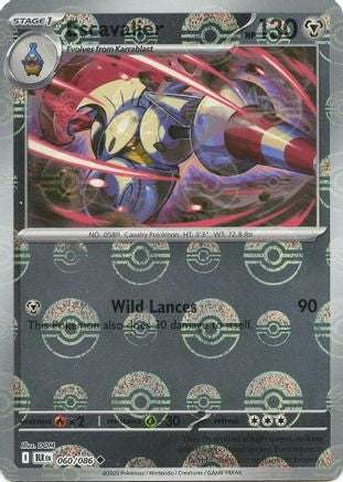 Escavalier (Poke Ball Pattern) - 060/086  - Holofoil SV Black Bolt - Common