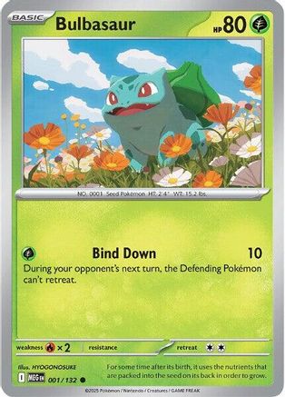 Bulbasaur - 001/132  - Reverse Holofoil ME01 Mega Evolution - Common