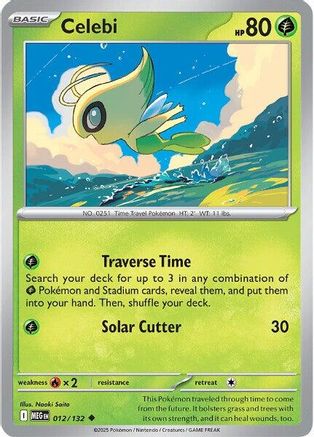 Celebi - 012/132  - Reverse Holofoil ME01 Mega Evolution - Uncommon