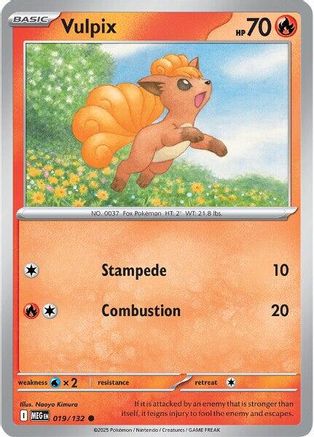 Vulpix - 019/132  - Reverse Holofoil ME01 Mega Evolution - Common