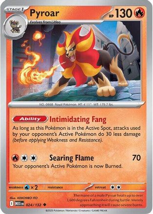 Pyroar - 024/132  ME01 Mega Evolution - Uncommon