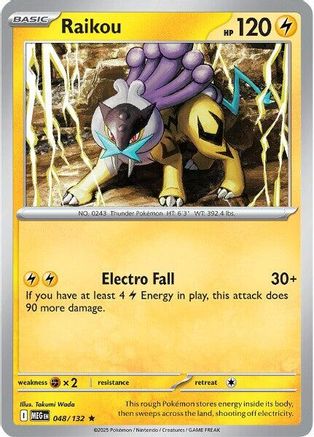 Raikou - 048/132  - Reverse Holofoil ME01 Mega Evolution - Rare