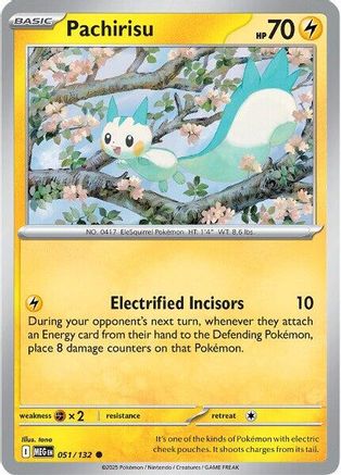 Pachirisu - 051/132  - Reverse Holofoil ME01 Mega Evolution - Common