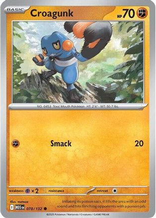 Croagunk - 078/132  - Reverse Holofoil ME01 Mega Evolution - Common