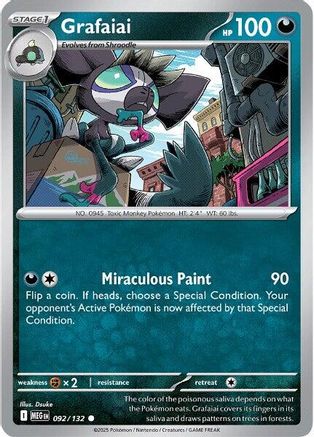 Grafaiai - 092/132  - Reverse Holofoil ME01 Mega Evolution - Common