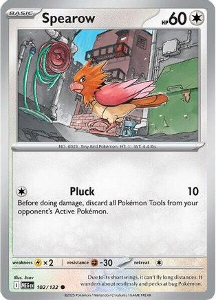Spearow - 102/132  - Reverse Holofoil ME01 Mega Evolution - Common