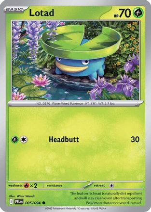 Lotad 005/094  - Reverse Holofoil ME02 Phantasmal Flames - Common