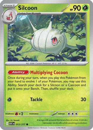 Silcoon 012/217  - Reverse Holofoil ME Ascended Heroes - Common