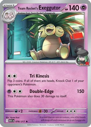 Team Rocket's Exeggutor 078/217  - Holofoil ME Ascended Heroes - Rare
