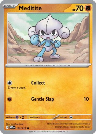 Meditite 103/217  - Reverse Holofoil ME Ascended Heroes - Common