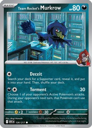 Team Rocket's Murkrow 126/217  - Reverse Holofoil ME Ascended Heroes - Common
