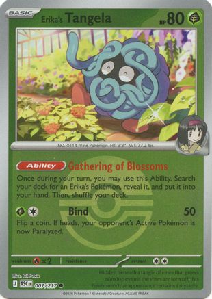 Erika's Tangela (Poke Ball) - 007/217  - Reverse Holofoil ME Ascended Heroes - Common