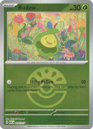 Budew (Friend Ball) - 016/217  - Reverse Holofoil ME Ascended Heroes - Common