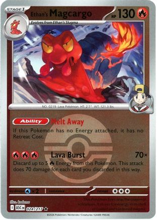 Ethan's Magcargo (Poke Ball) - 024/217  - Reverse Holofoil ME Ascended Heroes - Rare