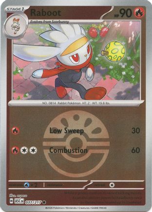 Raboot (Friend Ball) 037/217  - Reverse Holofoil ME Ascended Heroes - Common