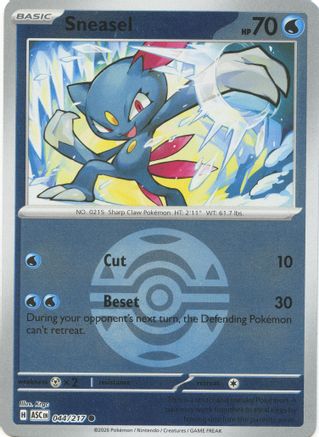 Sneasel (Dusk Ball) 044/217  - Reverse Holofoil ME Ascended Heroes - Common