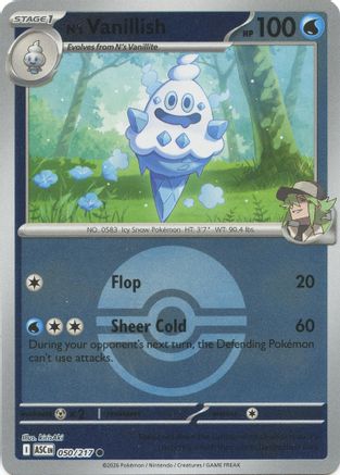 N's Vanillish (Poke Ball) 050/217  - Reverse Holofoil ME Ascended Heroes - Common