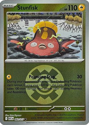 Stunfisk (Quick Ball) 062/217  - Reverse Holofoil ME Ascended Heroes - Common