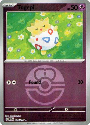 Togepi (Love Ball) 080/217  - Reverse Holofoil ME Ascended Heroes - Common