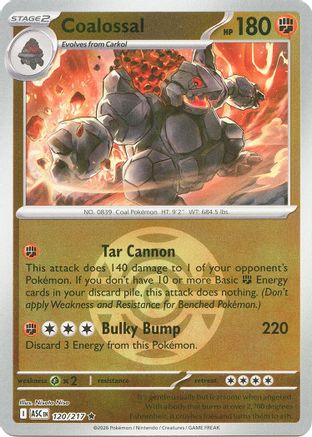 Coalossal (Dusk Ball) 120/217  - Reverse Holofoil ME Ascended Heroes - Rare