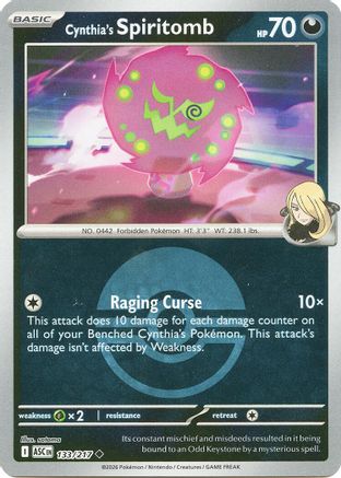 Cynthia's Spiritomb (Poke Ball) - 133/217  - Reverse Holofoil ME Ascended Heroes - Uncommon