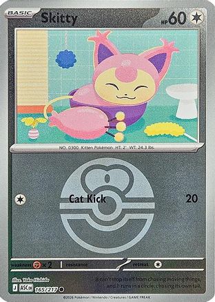 Skitty (Love Ball) 165/217  - Reverse Holofoil ME Ascended Heroes - Common