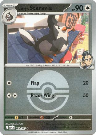 Larry's Staravia (Poke Ball) 169/217  - Reverse Holofoil ME Ascended Heroes - Uncommon