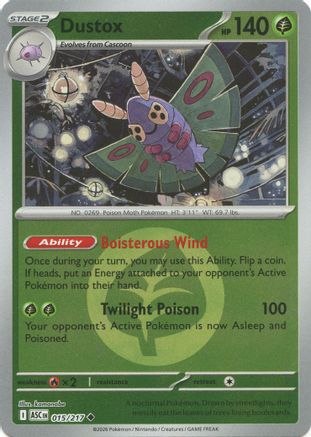 Dustox (Energy Symbol Pattern) - 015/217  - Reverse Holofoil ME Ascended Heroes - Uncommon