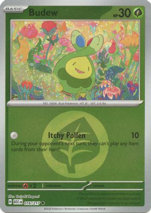 Budew (Energy Symbol Pattern) - 016/217  - Reverse Holofoil ME Ascended Heroes - Common