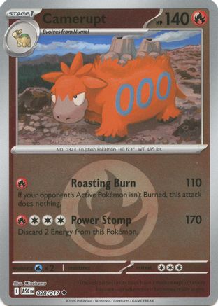 Camerupt (Energy Symbol Pattern) 028/217  - Reverse Holofoil ME Ascended Heroes - Uncommon