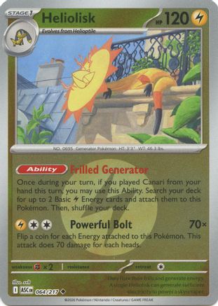 Heliolisk (Energy Symbol Pattern) - 064/217  - Reverse Holofoil ME Ascended Heroes - Uncommon
