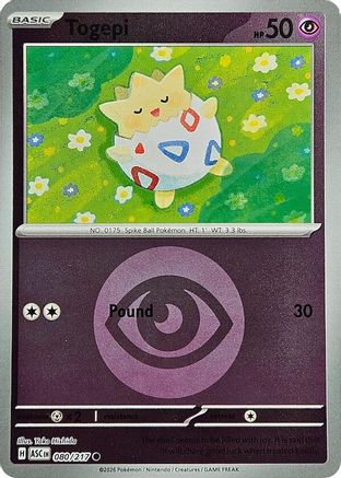 Togepi (Energy Symbol Pattern) 080/217  - Reverse Holofoil ME Ascended Heroes - Common