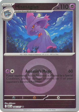 Mismagius (Energy Symbol Pattern) 086/217  - Reverse Holofoil ME Ascended Heroes - Rare