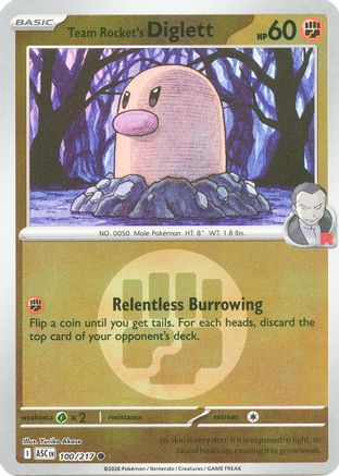 Team Rocket's Diglett (Energy Symbol Pattern) 100/217  - Reverse Holofoil ME Ascended Heroes - Common