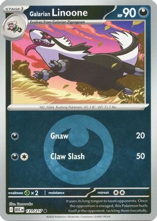 Galarian Linoone (Energy Symbol Pattern) 131/217  - Reverse Holofoil ME Ascended Heroes - Common