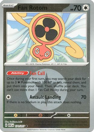 Fan Rotom (Energy Symbol Pattern) - 171/217  - Reverse Holofoil ME Ascended Heroes - Common