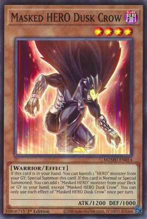 Masked HERO Dusk Crow (MZMU-EN014) - Maze of Muertos 1st Edition