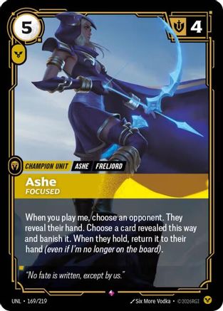 Ashe - Focused (169/219) - Unleashed Foil