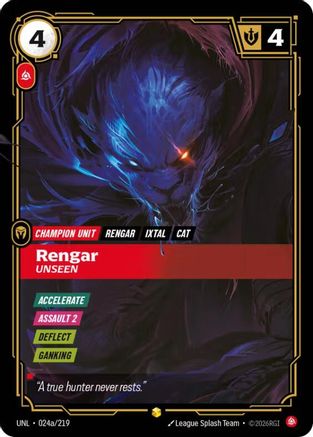 Rengar - Unseen (Alternate Art) (024a/219) - Unleashed Foil