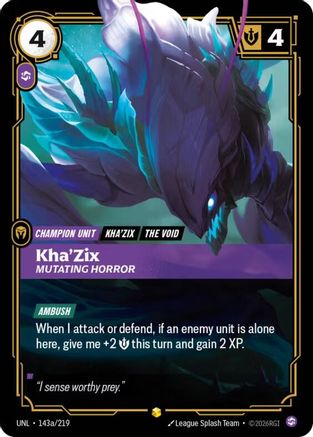 Kha'Zix - Mutating Horror (Alternate Art) (143a/219) - Unleashed Foil