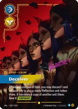 LeBlanc - Deceiver (Signature) (235*/219) - Unleashed Foil