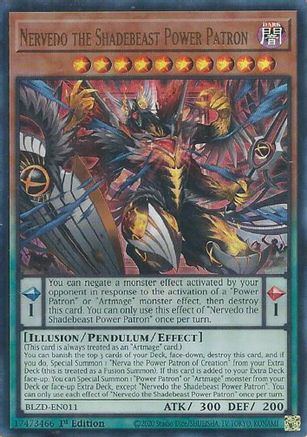 Nervedo the Shadebeast Power Patron (BLZD-EN011) - Blazing Dominion 1st Edition