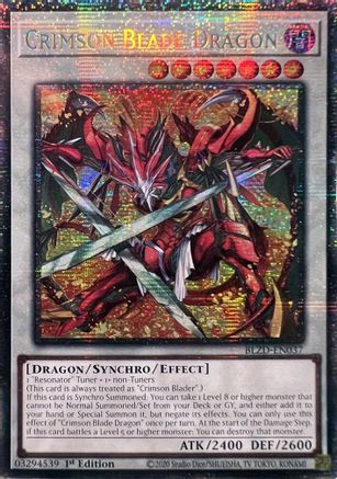 Crimson Blade Dragon (Starlight Rare) (BLZD-EN037) - Blazing Dominion 1st Edition