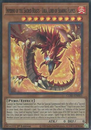 Inferno of the Sacred Beasts - Uria, Lord of Searing Flames (CORI-EN005) - Chaos Origins 1st Edition