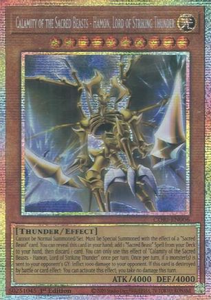 Calamity of the Sacred Beasts - Hamon, Lord of Striking Thunder (Starlight Rare) (CORI-EN006) - Chaos Origins 1st Edition
