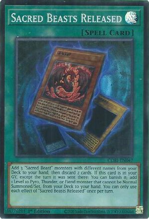 Sacred Beasts Released (CORI-EN047) - Chaos Origins 1st Edition