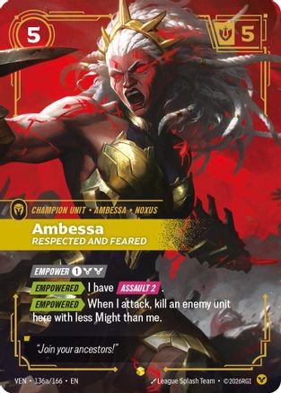 Ambessa - Respected and Feared (Alternate Art) (136a/166) - Vendetta Foil