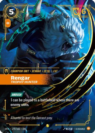 Rengar - Trophy Hunter (Overnumbered) (179/166) - Vendetta Foil
